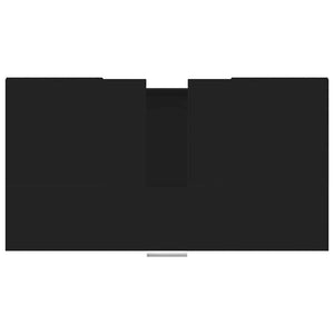 Badrumsskåp svart 60x32x53,5 cm konstruerat trä