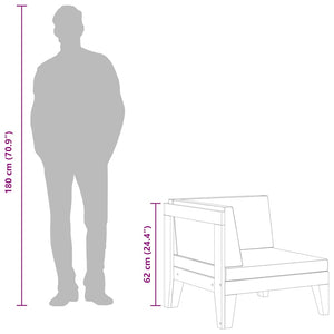 Loungegrupp för trädgården med dynor 2 delar massivt akaciaträ