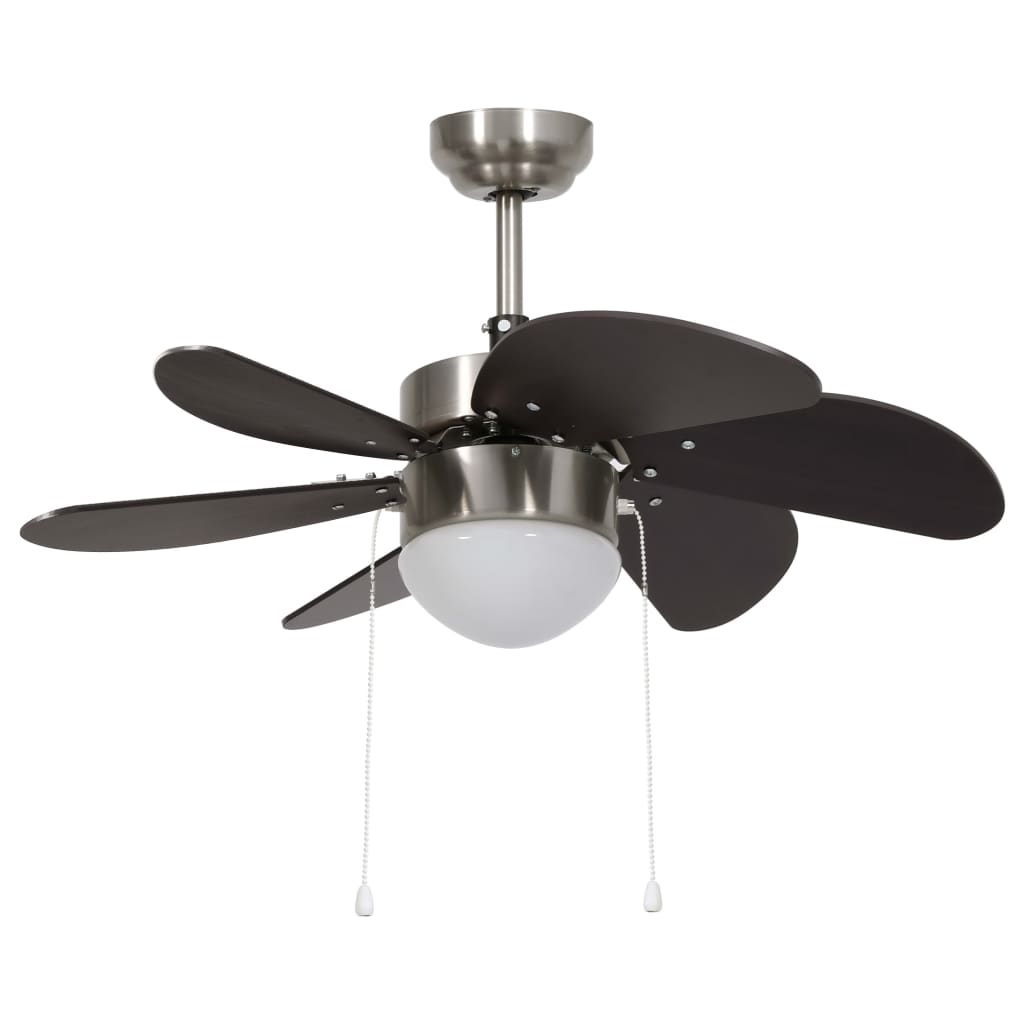 Takfläkt med lampa 76 cm mörkbrun