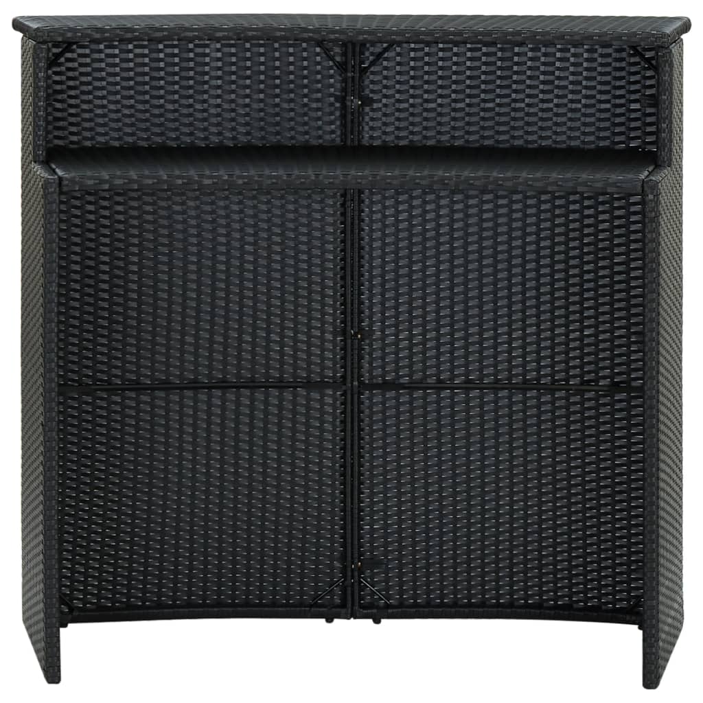 Barbord för trädgård svart 120x55x110 cm konstrotting