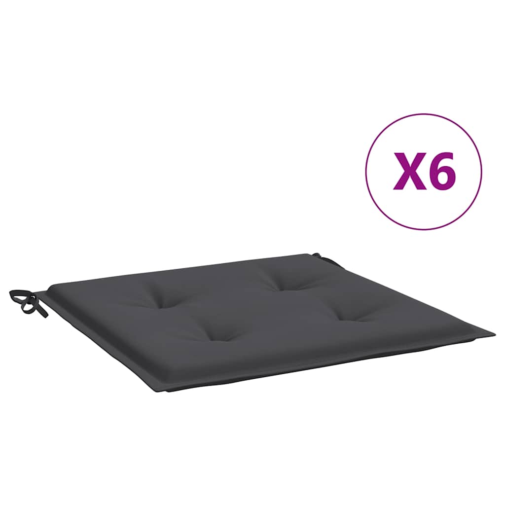 Stolsdynor 6 st antracit 40x40x4 cm oxfordtyg