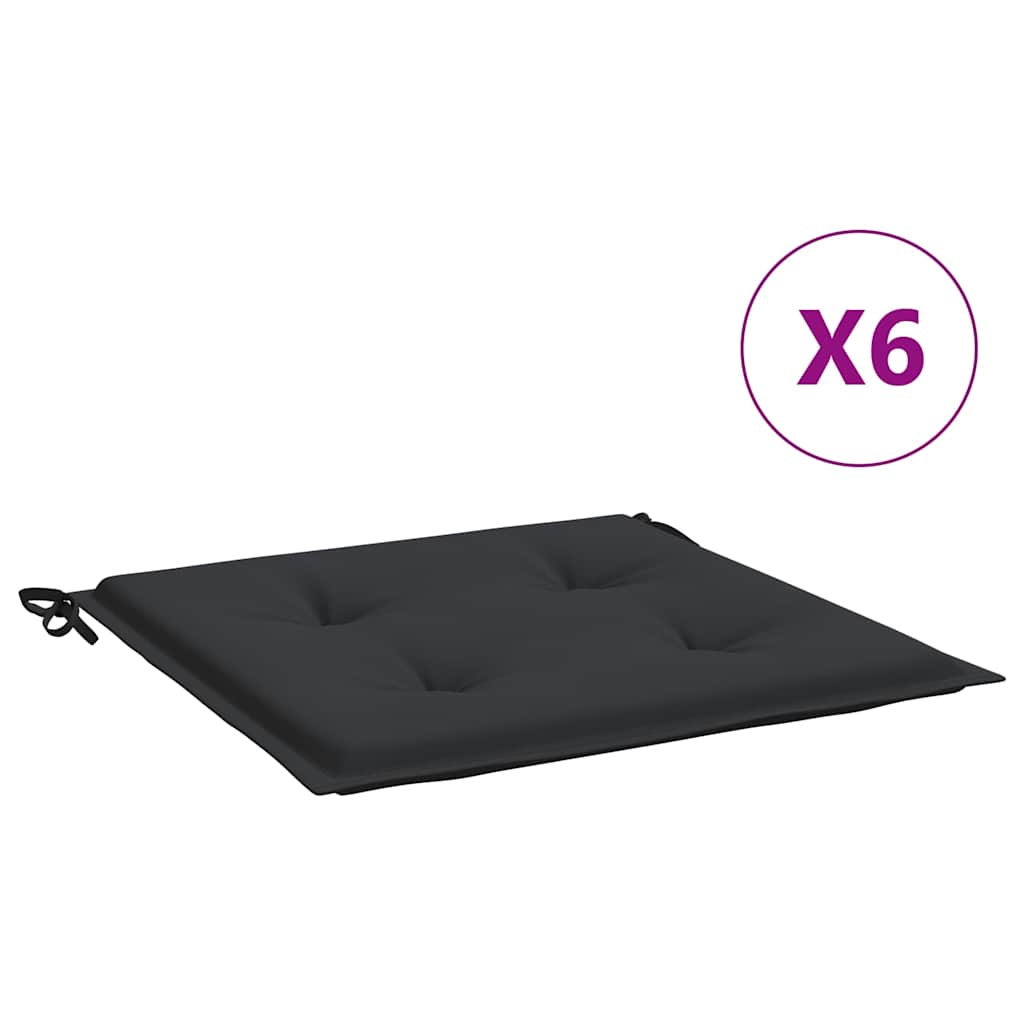 Stolsdynor 6 st svart 40x40x4 cm oxfordtyg