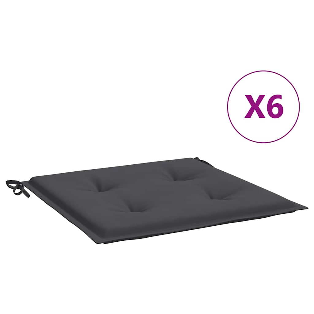 Stolsdynor 6 st antracit 50x50x4 cm oxfordtyg