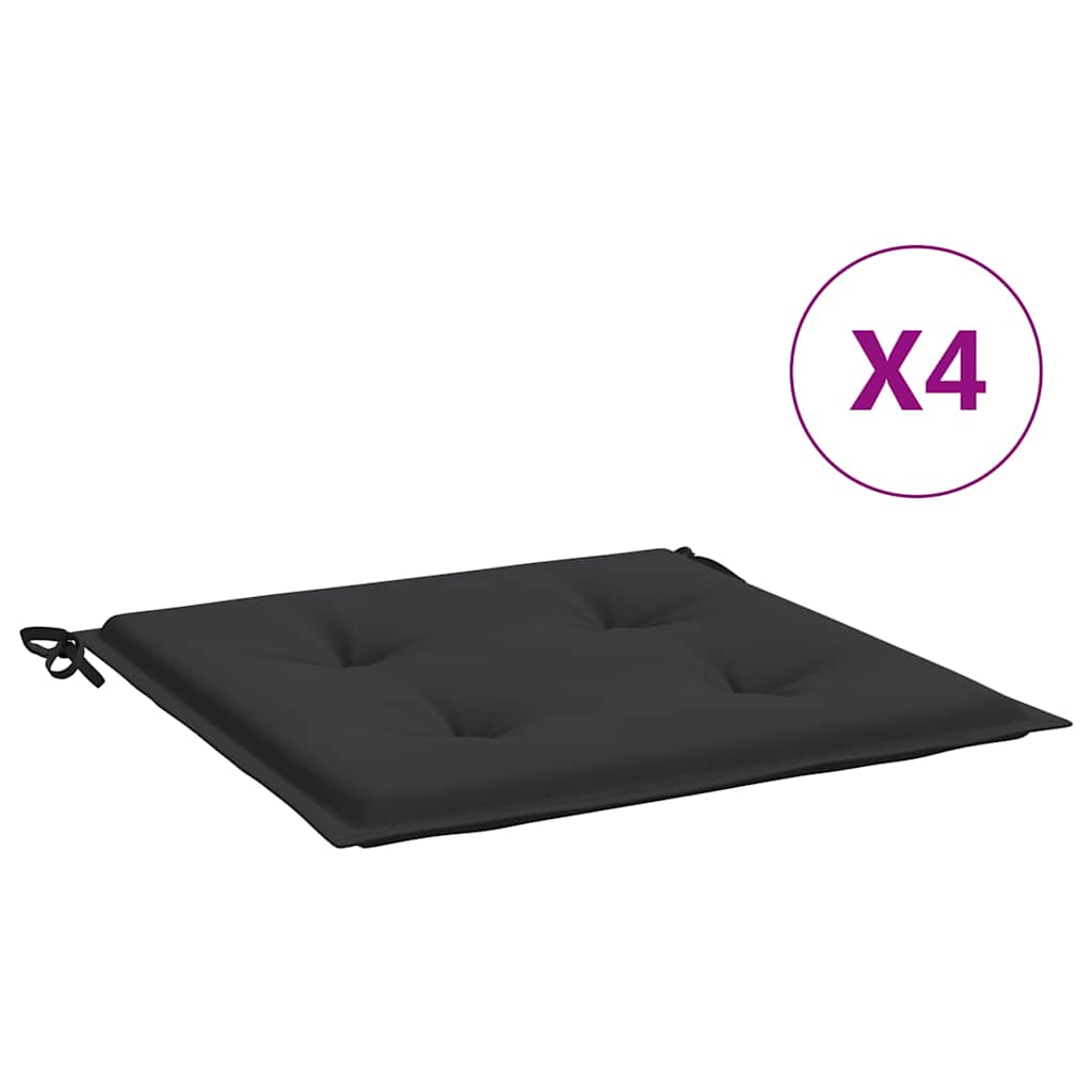 Stolsdynor 4 st svart 50x50x4 cm oxfordtyg