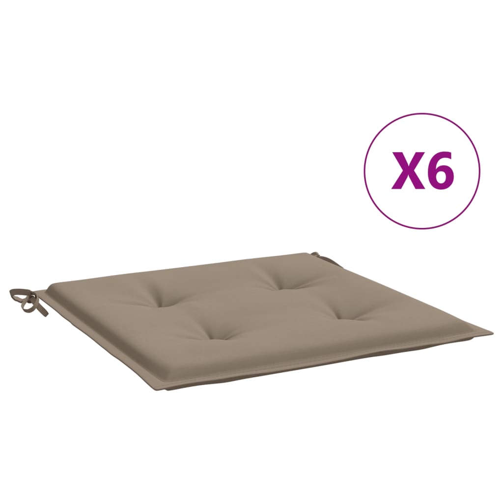 Stolsdynor 6 st taupe 50x50x4 cm oxfordtyg