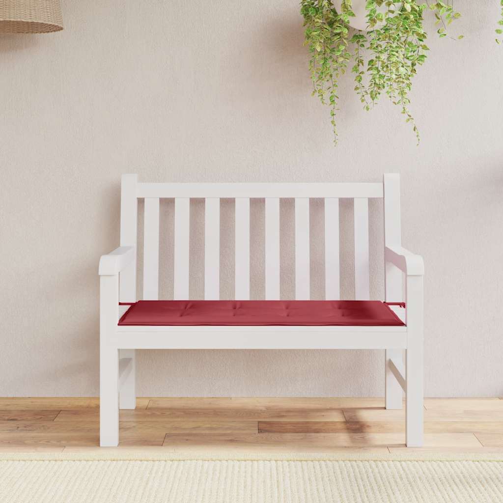 Bänkdyna för trädgården vinröd 100x50x3 cm oxfordtyg