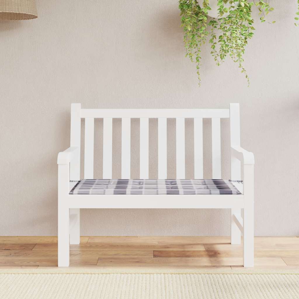 Bänkdyna för trädgården grårutig 120x50x3 cm tyg