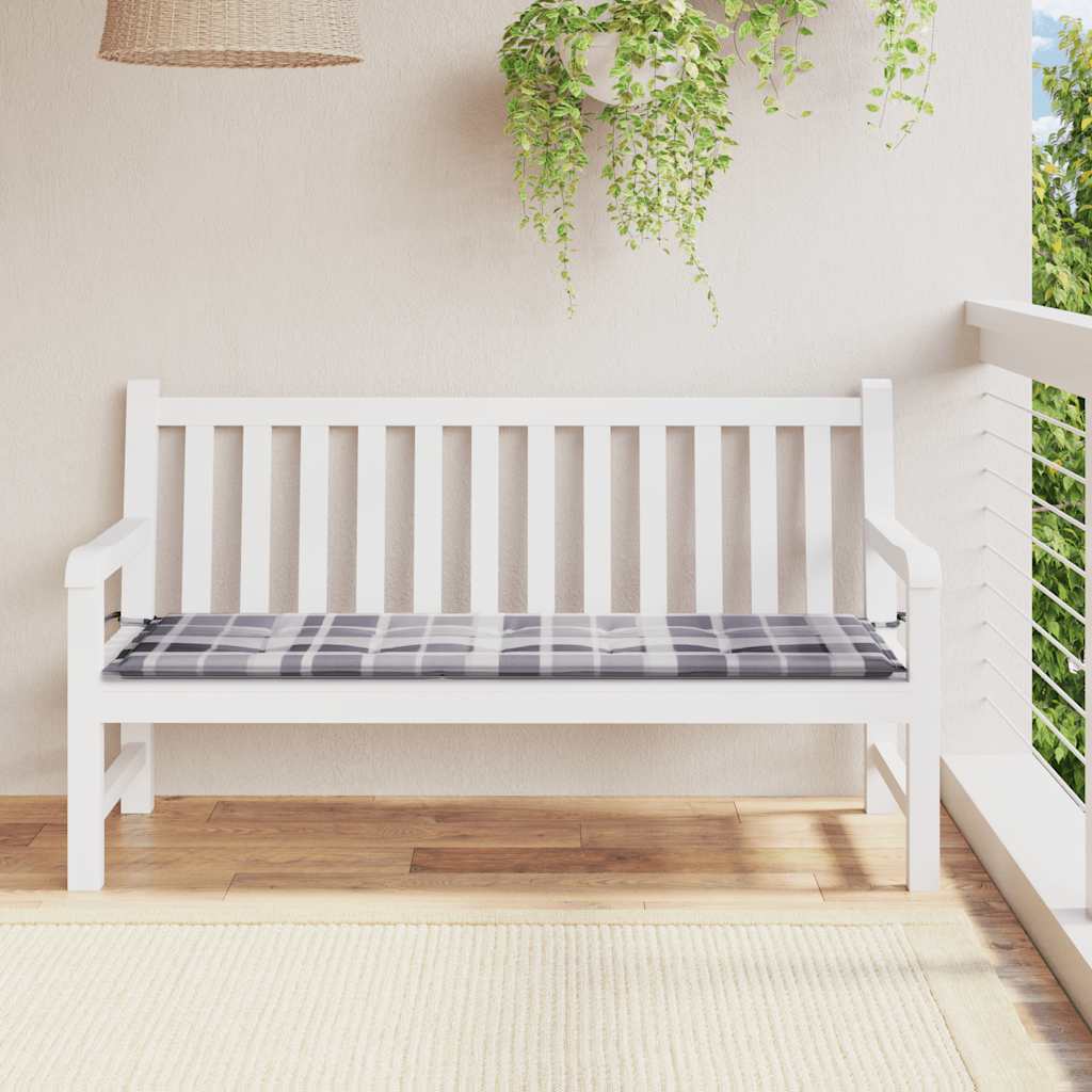Bänkdyna för trädgården grårutig 150x50x3 cm oxfordtyg