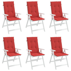 Stolsdynor 6 st röd 120x50x3 cm tyg