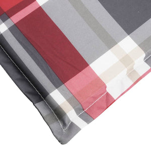 Solsängsdyna rödrutig 186x58x4 cm oxfordtyg