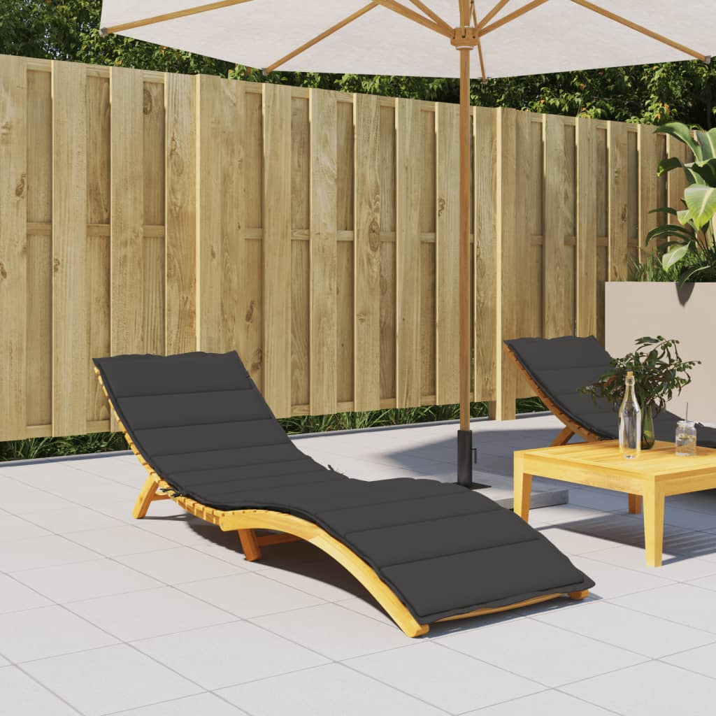 Solsängsdyna svart 200x50x3 cm oxfordtyg