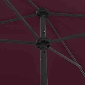 Strandparasoll vinröd 200x125 cm