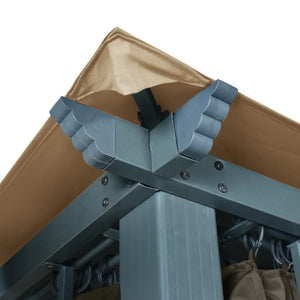 Paviljong med draperier 400x300 cm taupe aluminium