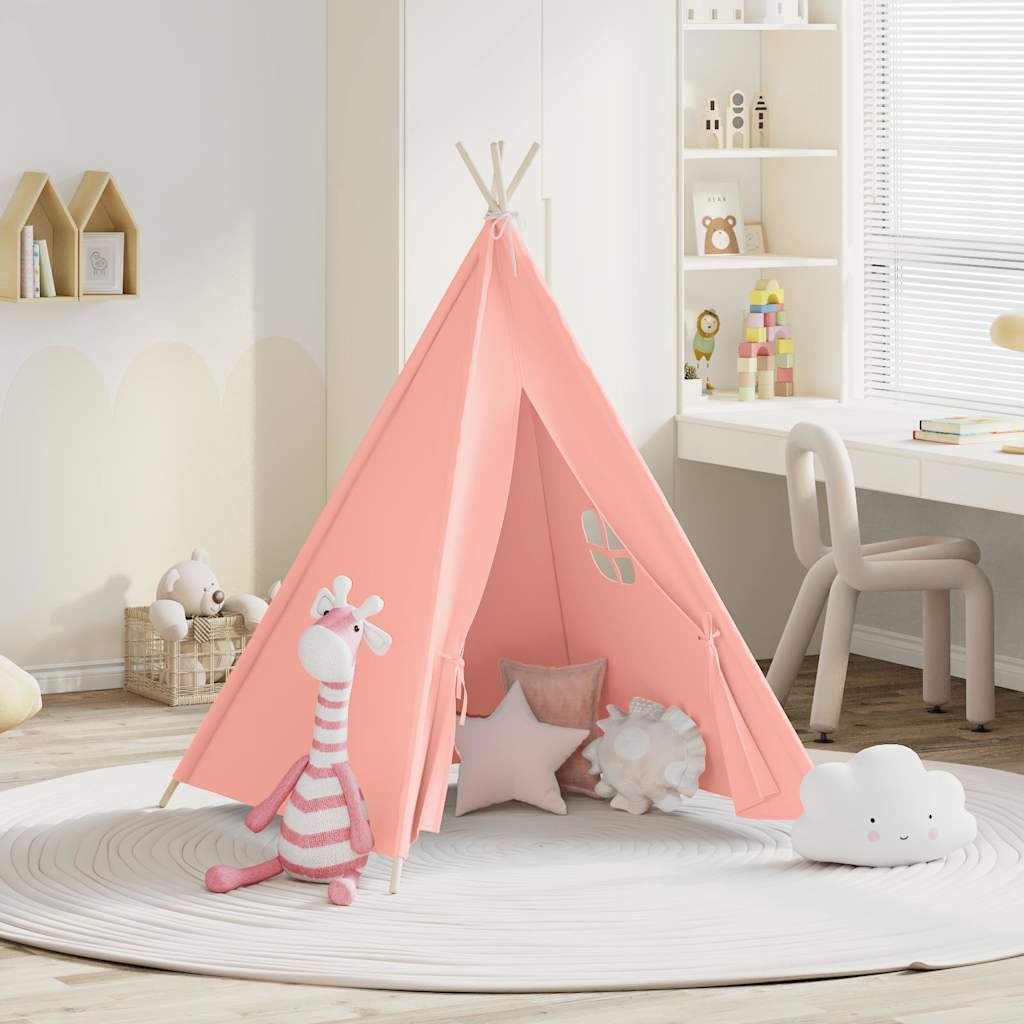 Tipitält för barn med väska peachskin rosa 120x120x150 cm
