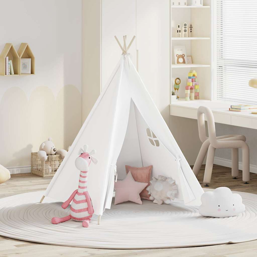 Tipitält för barn med väska peachskin vit 120x120x150 cm