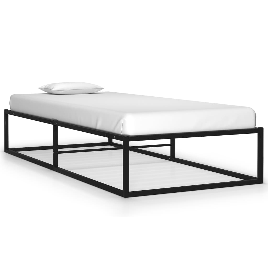 Sängram utan madrass svart metall 90x200 cm