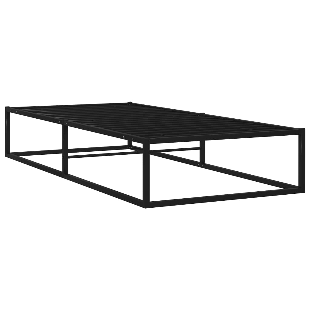 Sängram utan madrass svart metall 90x200 cm
