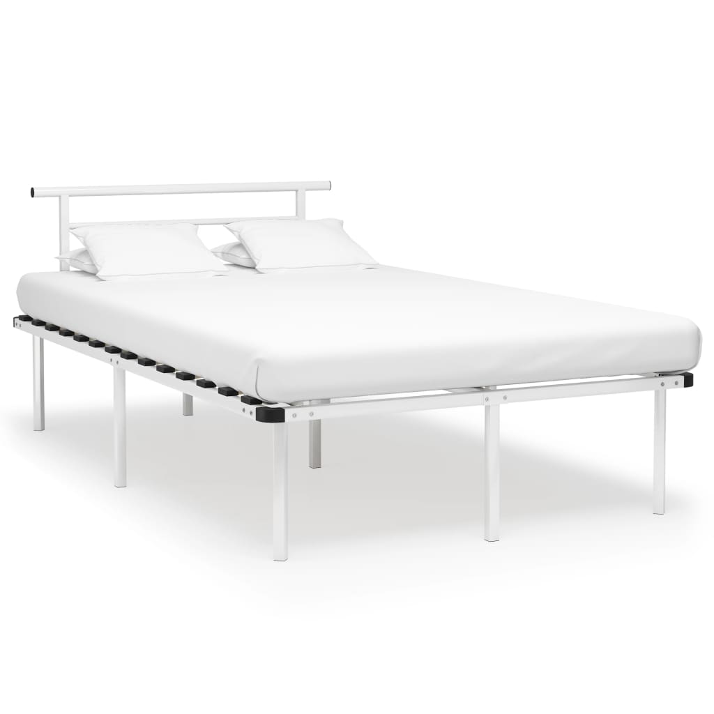 Sängram utan madrass vit metall 120x200 cm