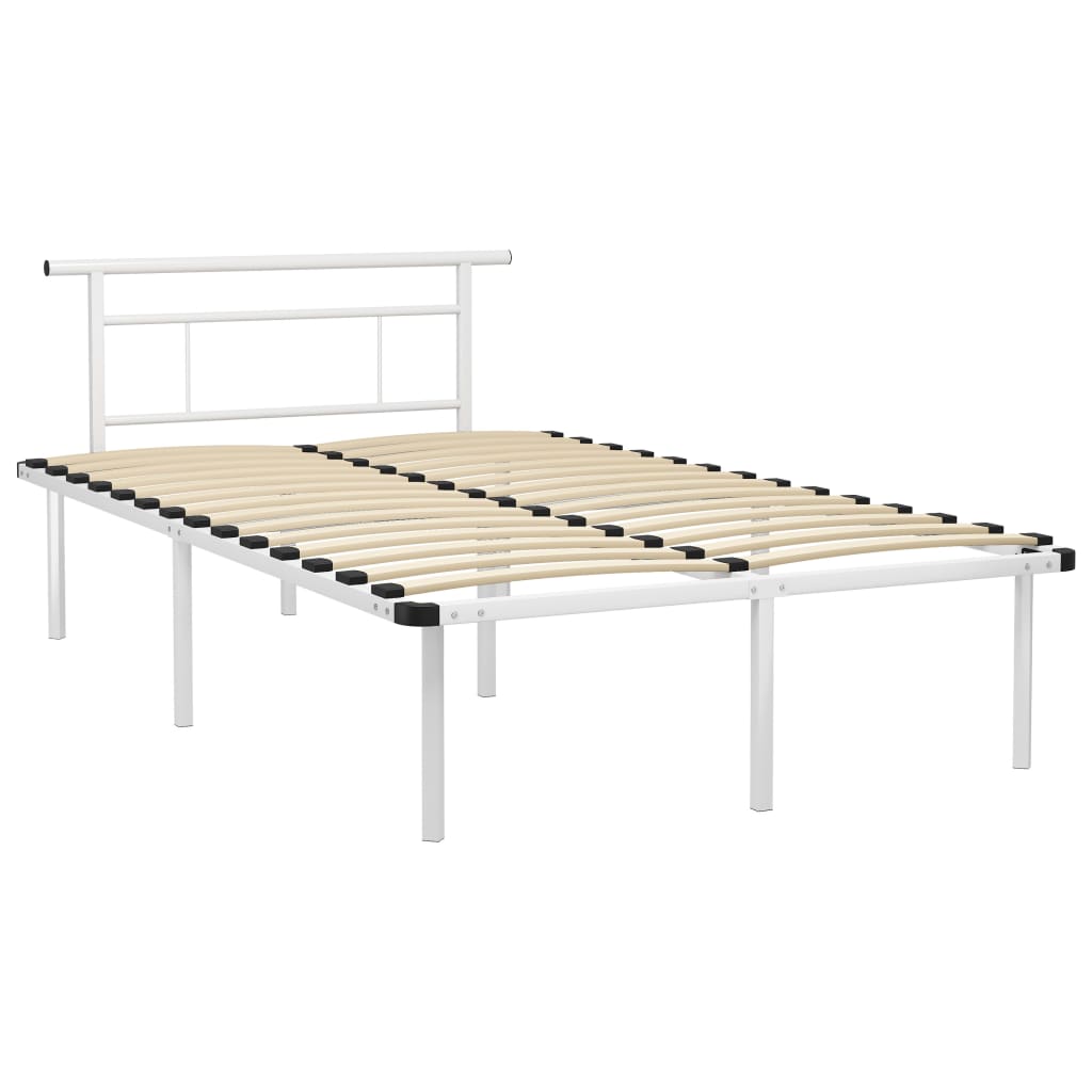 Sängram utan madrass vit metall 120x200 cm