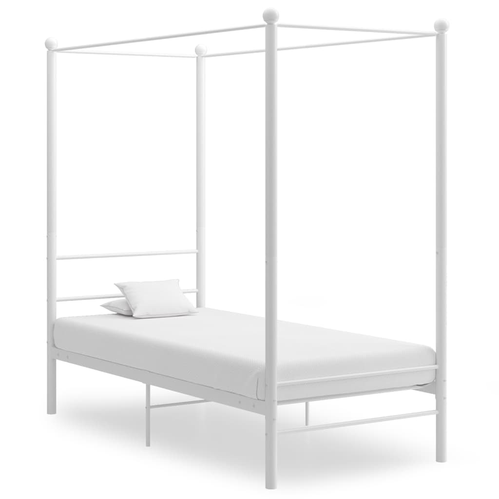 Himmelsäng vit metall 100x200 cm