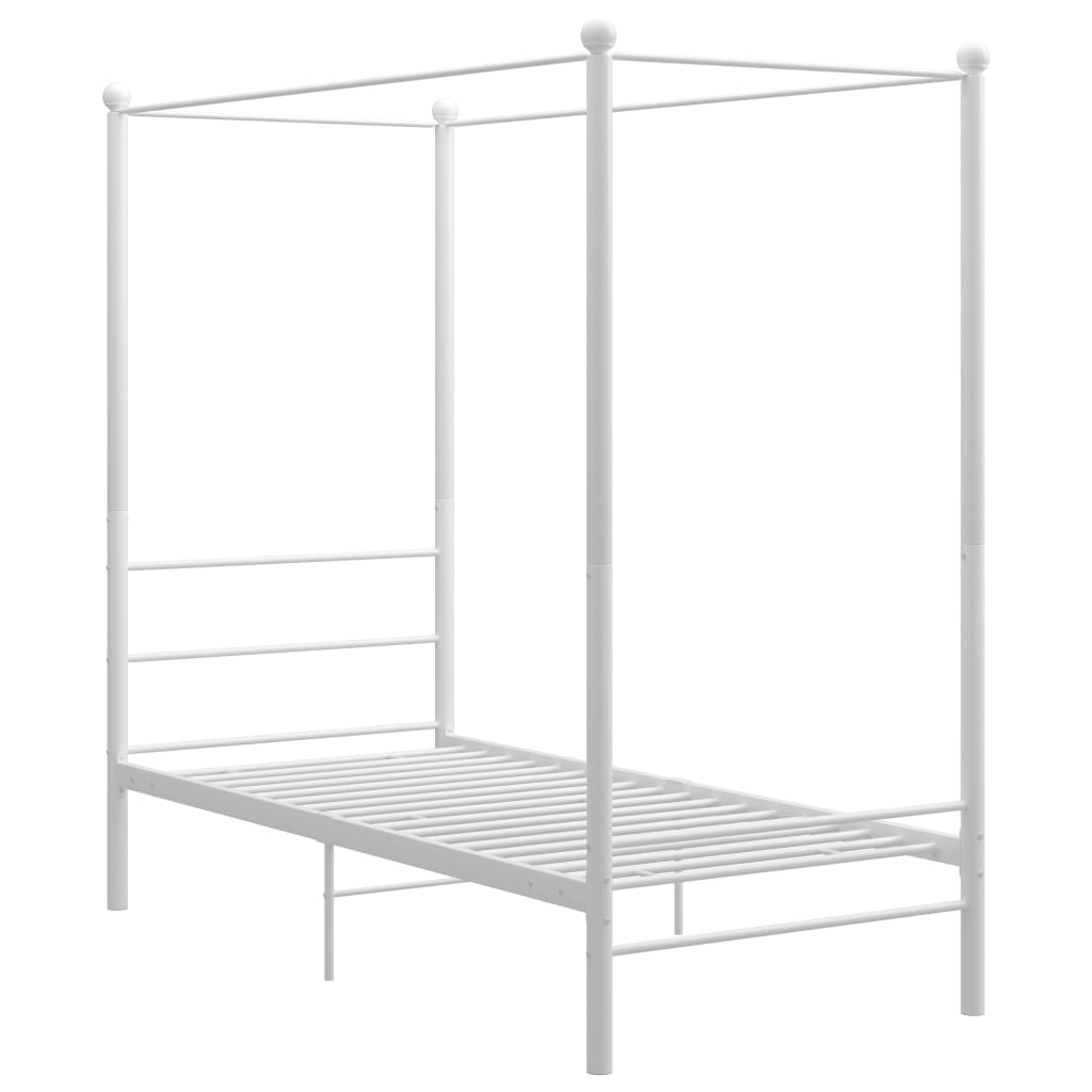 Himmelsäng vit metall 100x200 cm