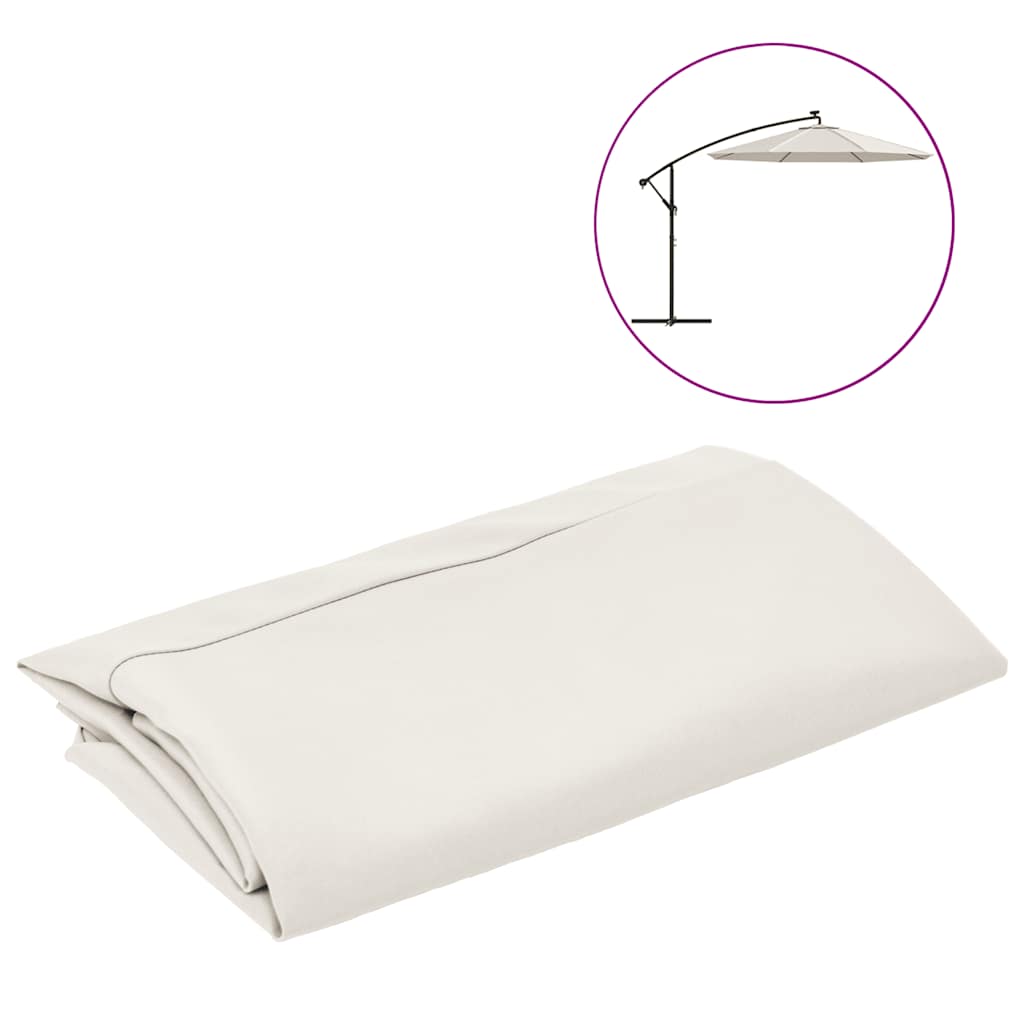 Reservtyg till trädgårdsparasoll sandfärgat vit 350 cm