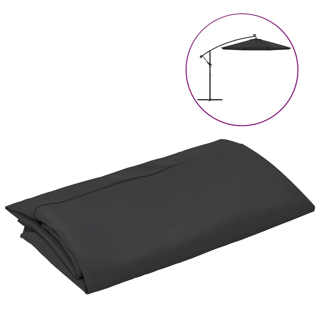 Reservtyg till trädgårdsparasoll svart 350 cm
