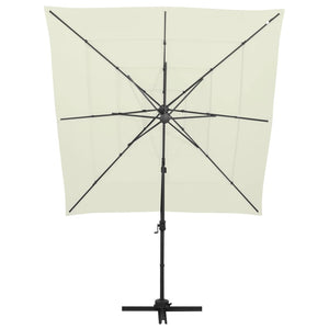 Trädgårdsparasoll med ventilation och stång sand 250x250 cm