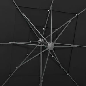 Trädgårdsparasoll 4-nivåer aluminiumstång svart 250x250 cm