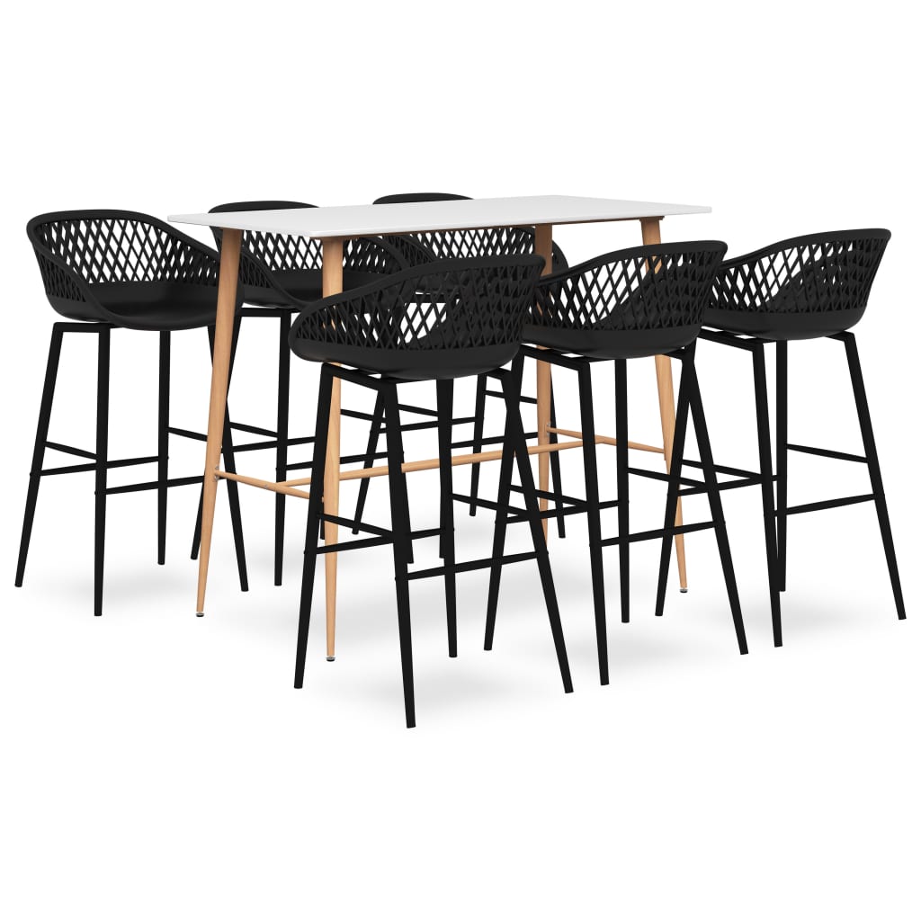 Bargrupp 7 delar vit och svart