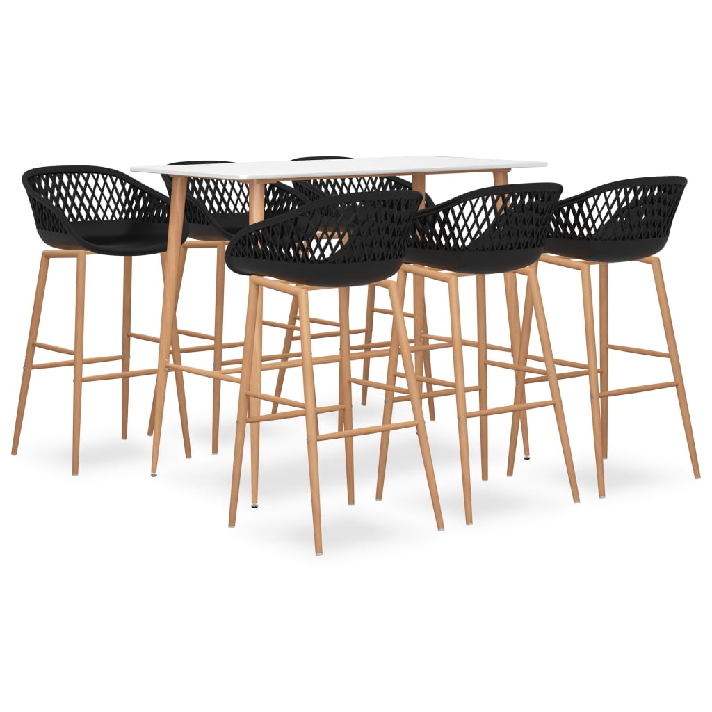 Bargrupp 7 delar vit och svart
