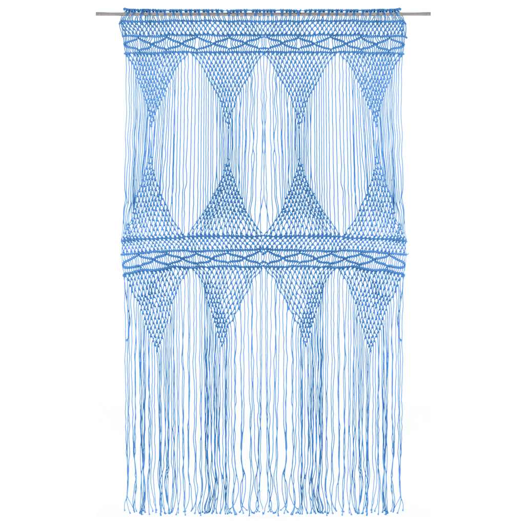Gardin makramé blå 140x240 cm bomull