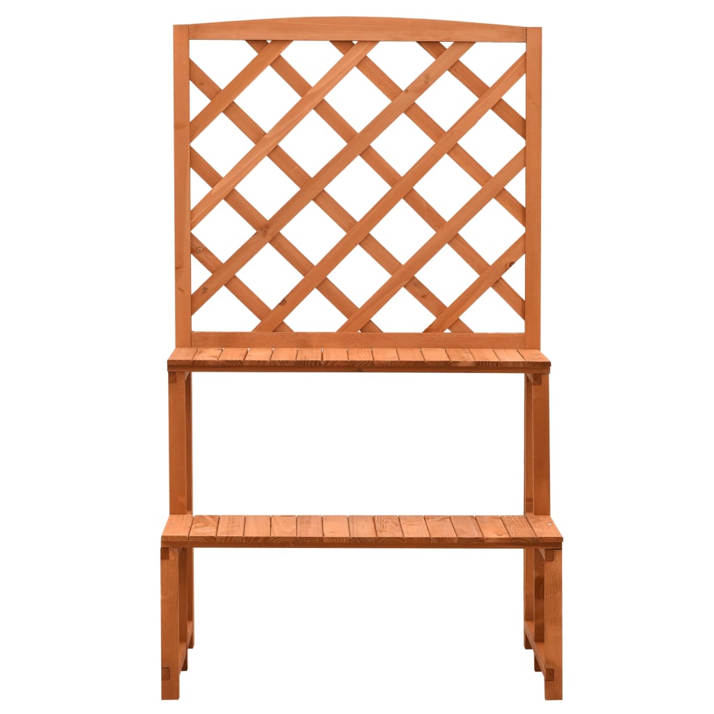 Växtställ med spaljé orange 70x42x120 cm massivt granträ