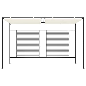 Paviljong med infällbart tak 3x4x2,3 m gräddvit 180 g/m²