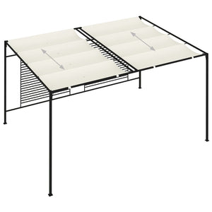 Paviljong med infällbart tak 3x4x2,3 m gräddvit 180 g/m²