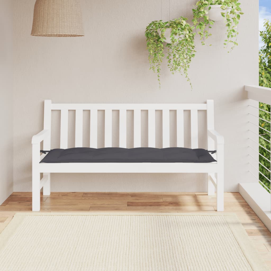 Bänkdyna för trädgården antracit 150x50x7 cm oxfordtyg