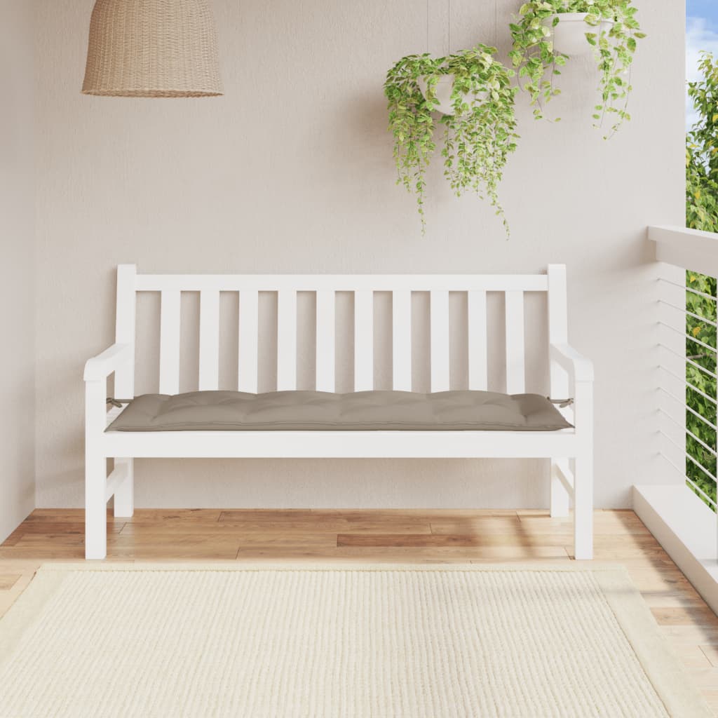 Bänkdyna för trädgården taupe 150x50x7 cm oxfordtyg