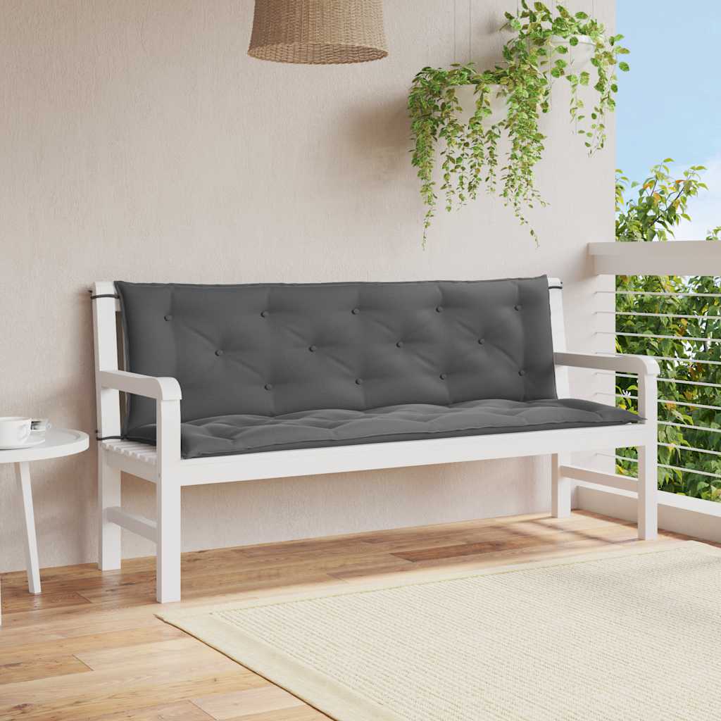 Bänkdyna för trädgården antracit 150x(50+50)x7 cm oxfordtyg