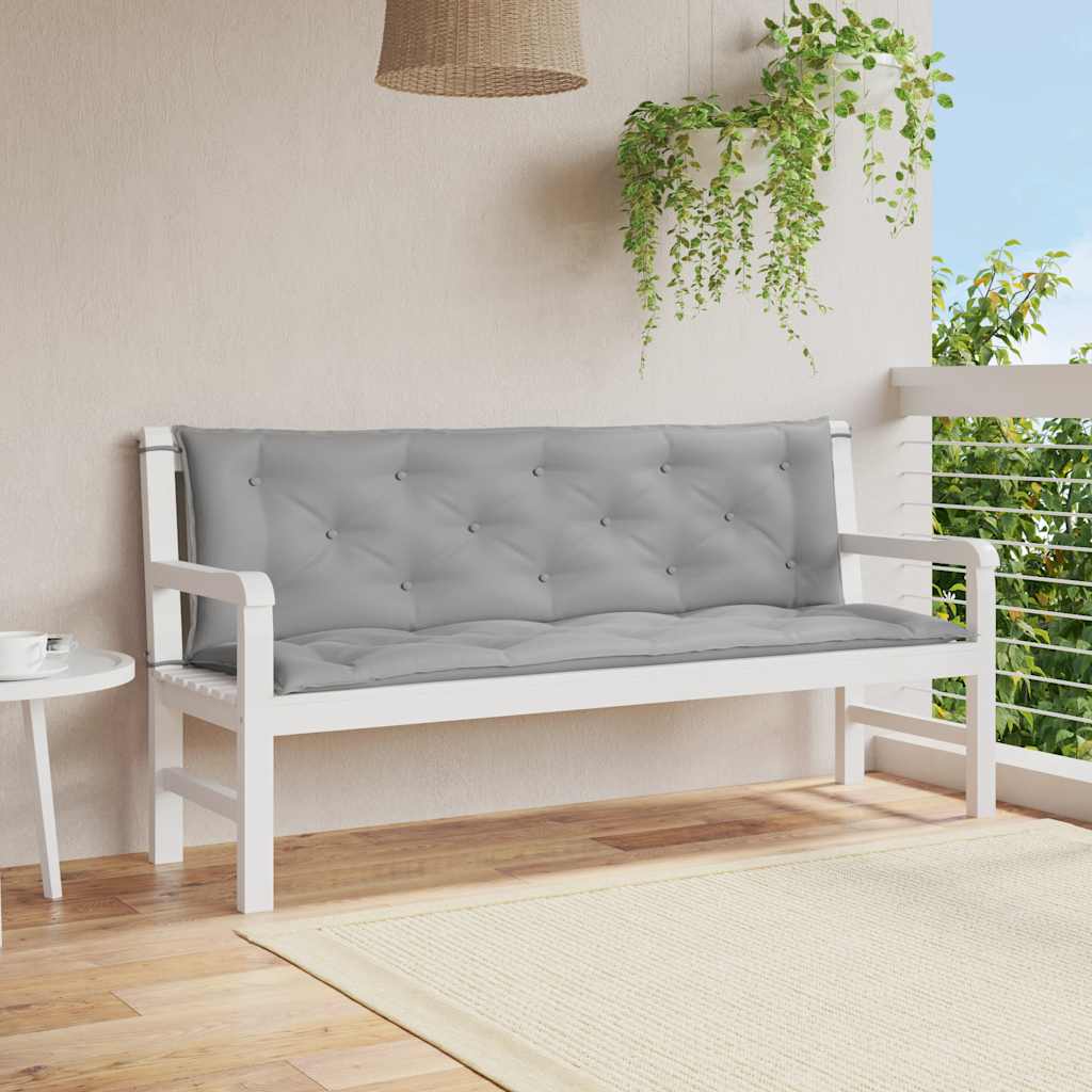 Bänkdyna för trädgården grå 150x(50+50)x7 cm oxfordtyg