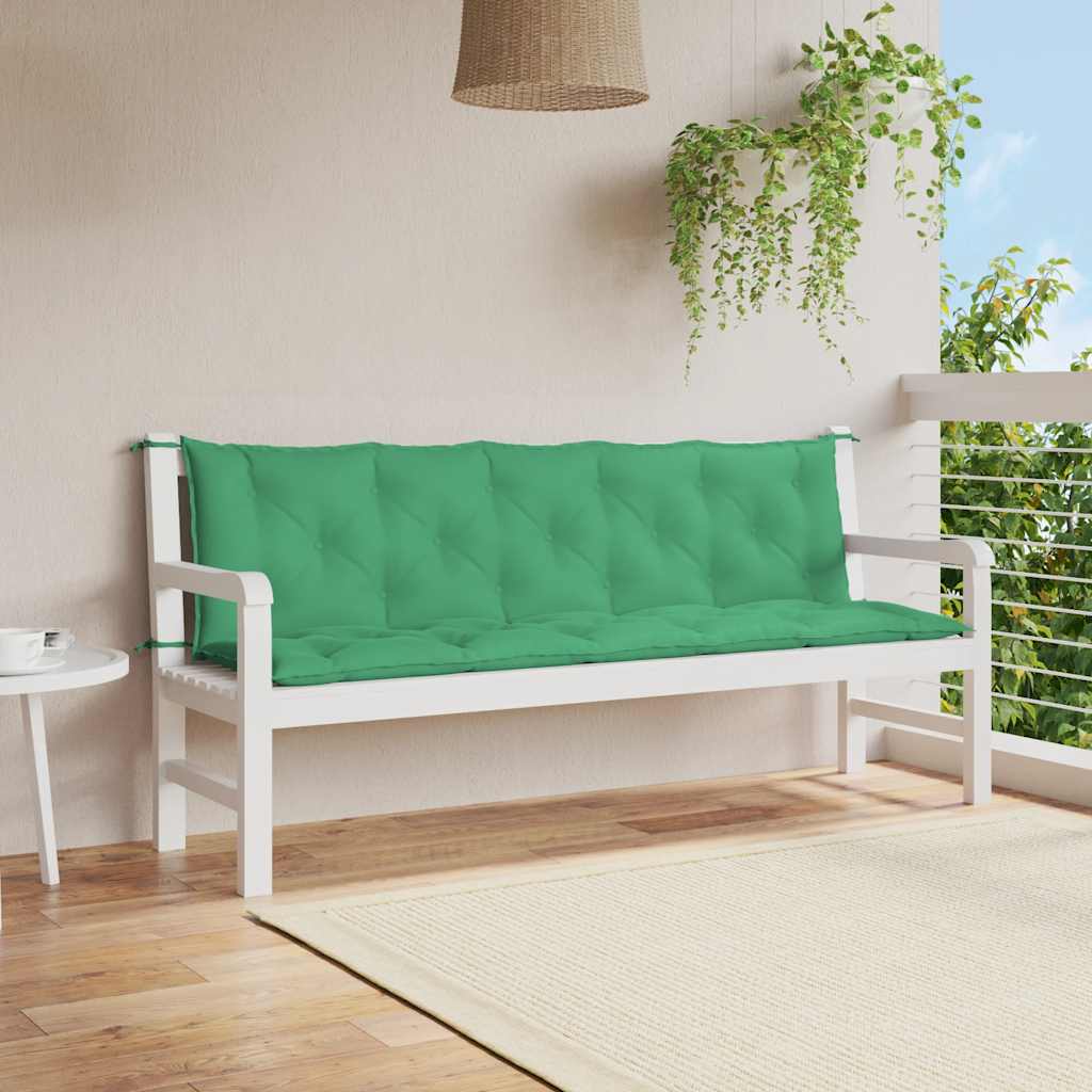 Bänkdyna för trädgården grön 180x(50+50)x7 cm oxfordtyg
