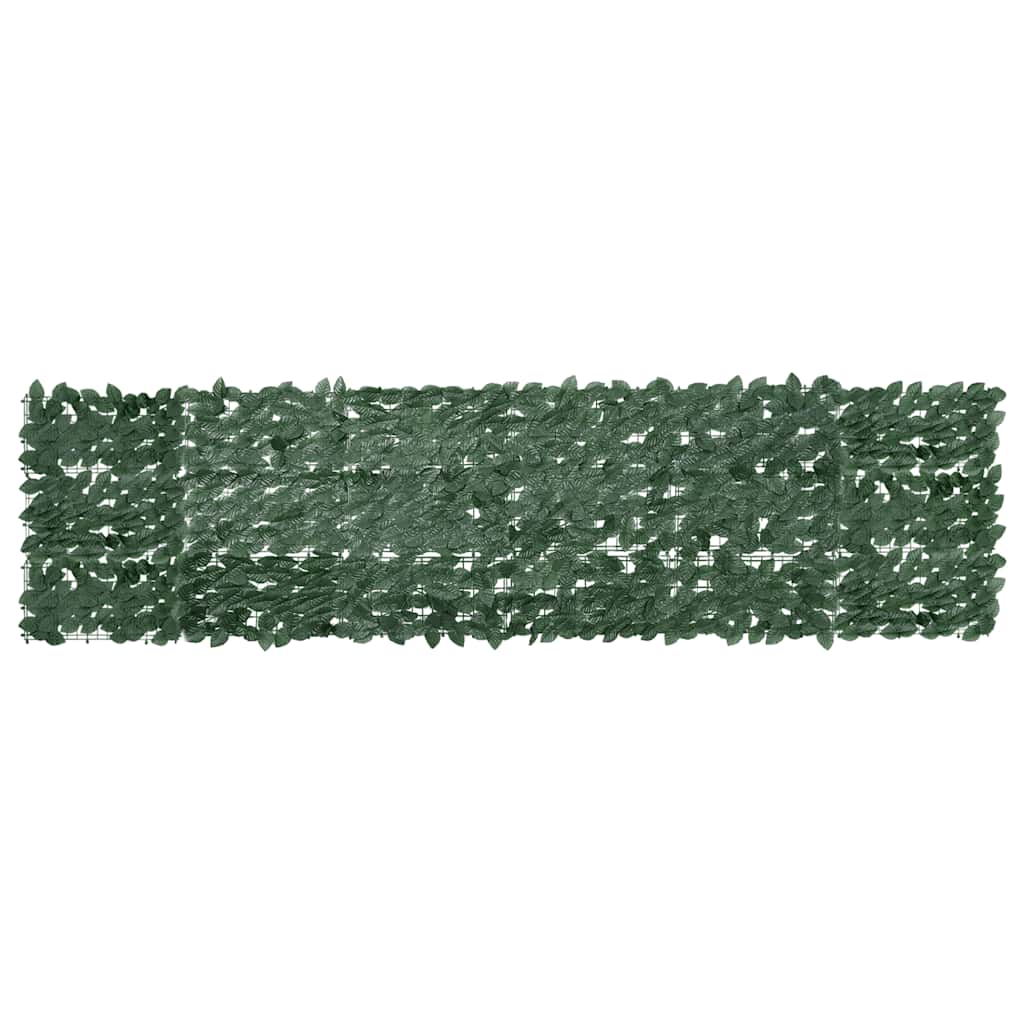 Balkongskärm mörkgröna blad 300x75 cm