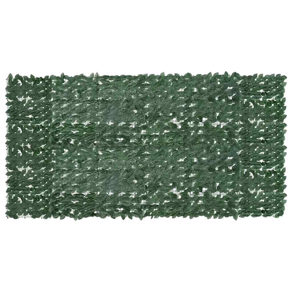 Balkongskärm mörkgröna blad 300x150 cm