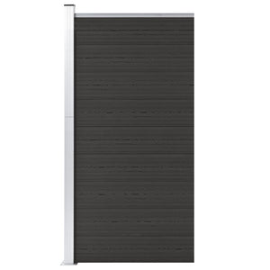 Staketpanel WPC 95x186 cm svart