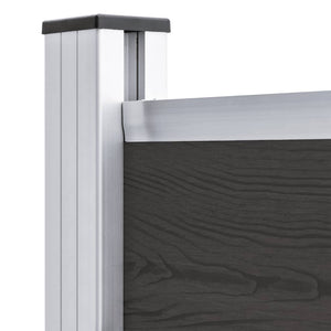 Staketpanel WPC 95x186 cm svart