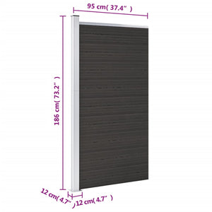 Staketpanel WPC 95x186 cm svart