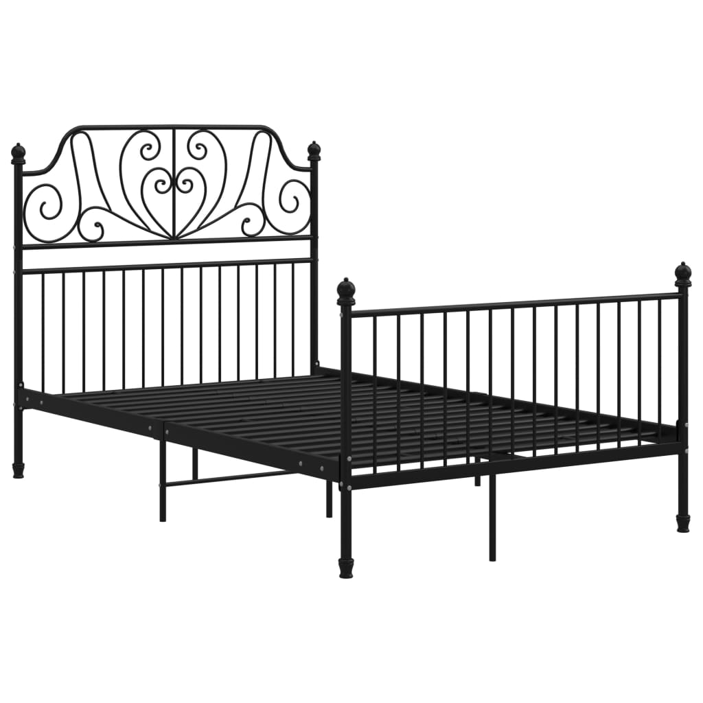 Sängram utan madrass svart metall 120x200 cm