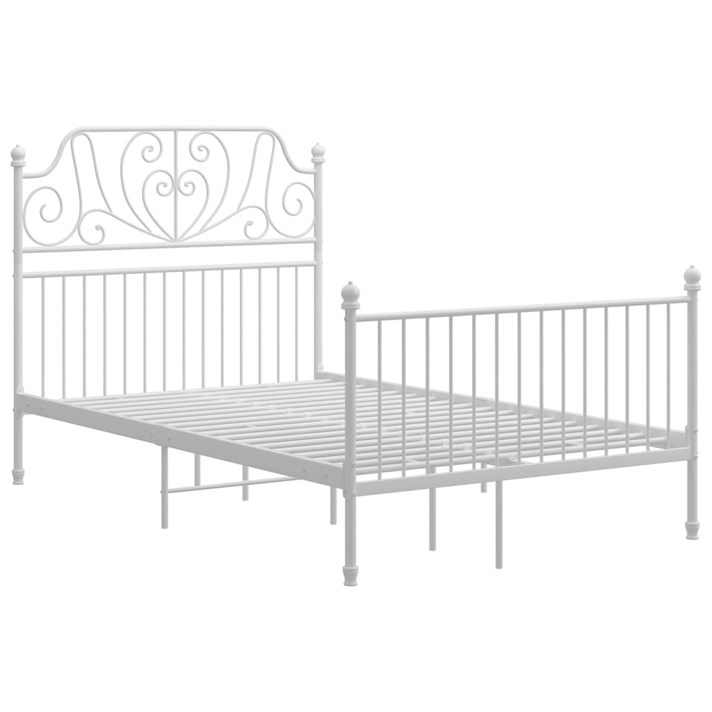 Sängram utan madrass vit metall 120x200 cm