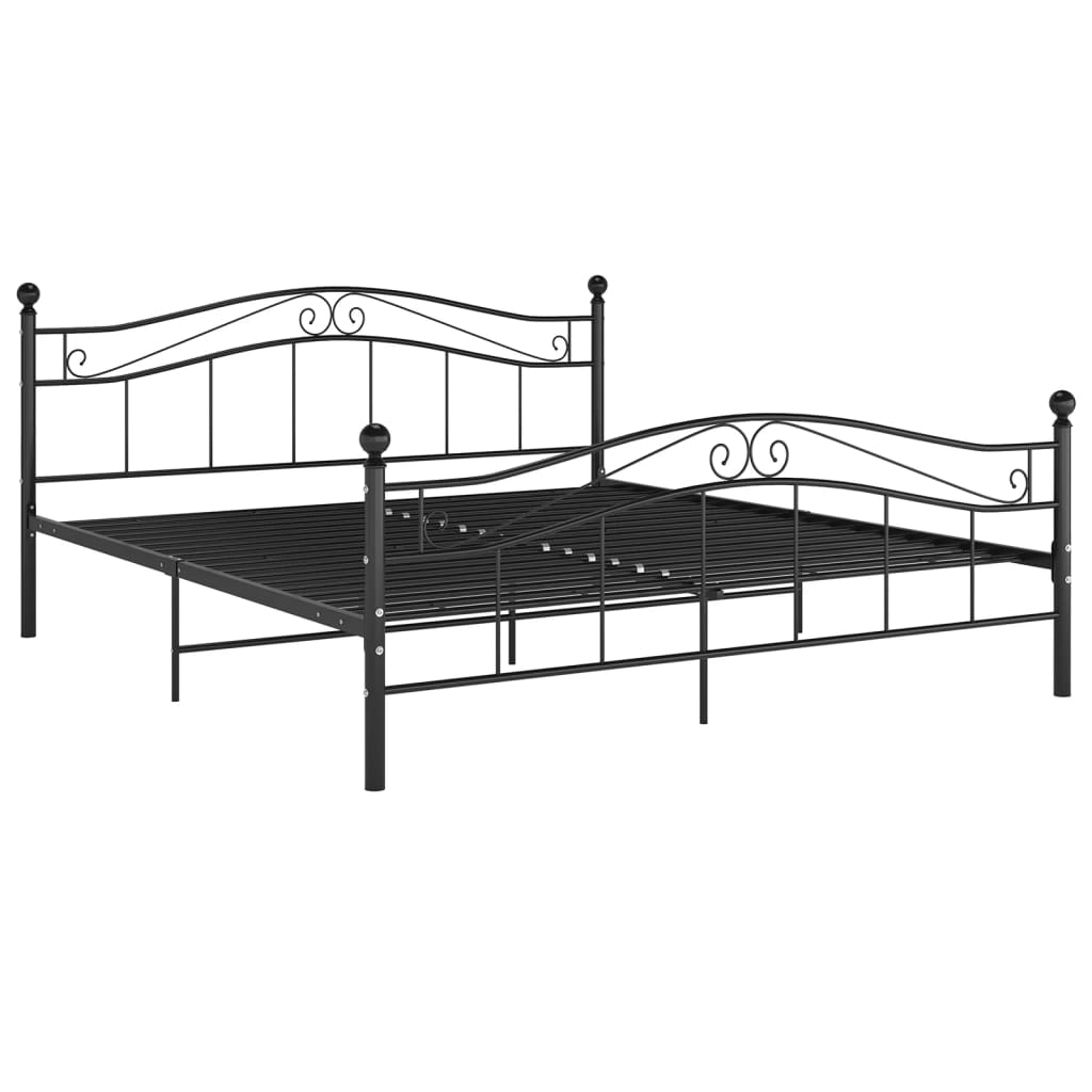 Sängram utan madrass svart metall 140x200 cm