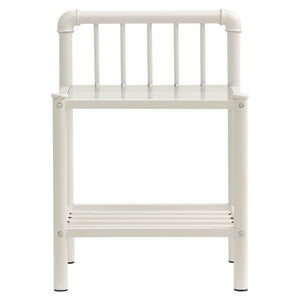 Sängbord 2 st vit och transparent metall och glas