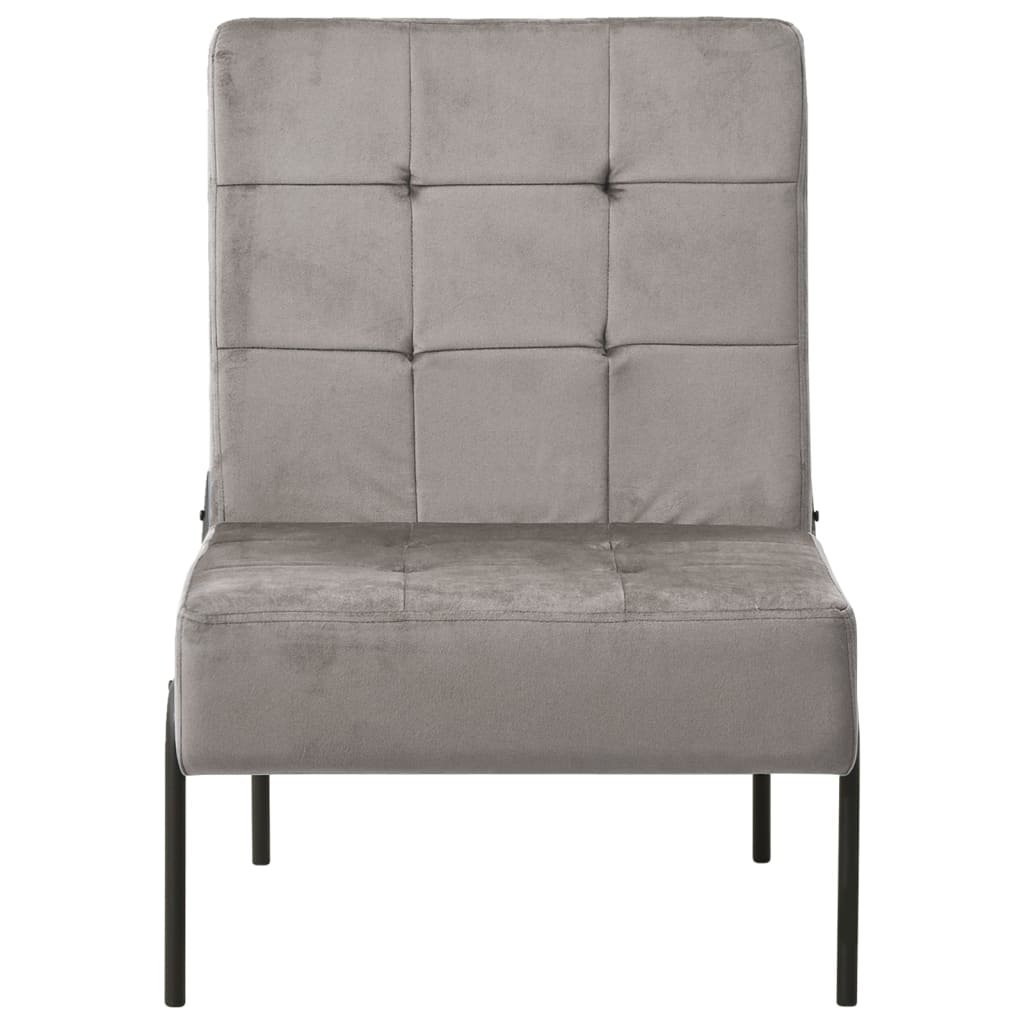 Avkopplingsstol 65x79x87 cm ljusgrå sammet